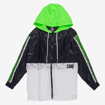 jaqueta corta vento esportiva juvenil feminina verde neon detalhe