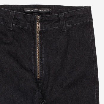 Calca Jeans Juvenil Preta com Ziper Frente T7438
