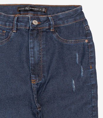 Calca Juvenil Jeans Reta Cintura Alta Authoria T7456
