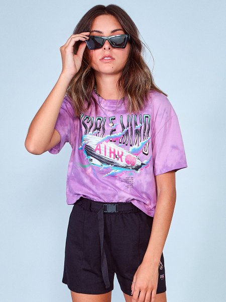 camiseta lilas marmorizada juvenil feminina authoria